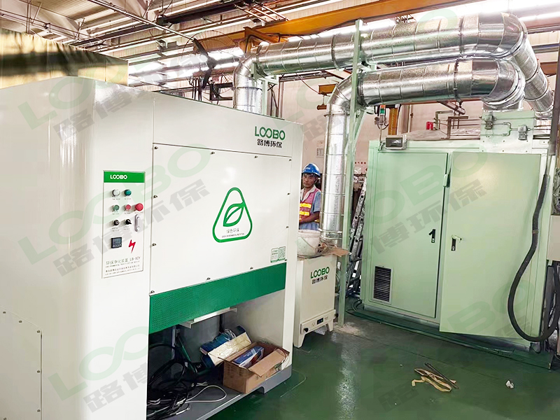 某機械制造廠自動焊房除塵設備，選用濾筒除塵一體機，全面凈化